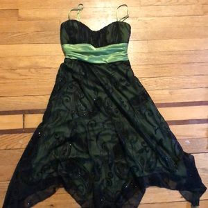 Sheer mesh layered dress